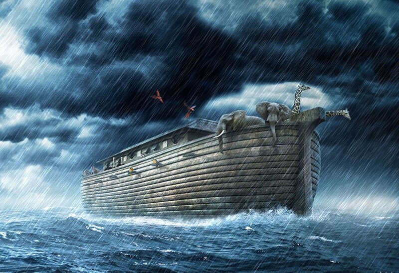 Noah's Ark in Storm — Blue