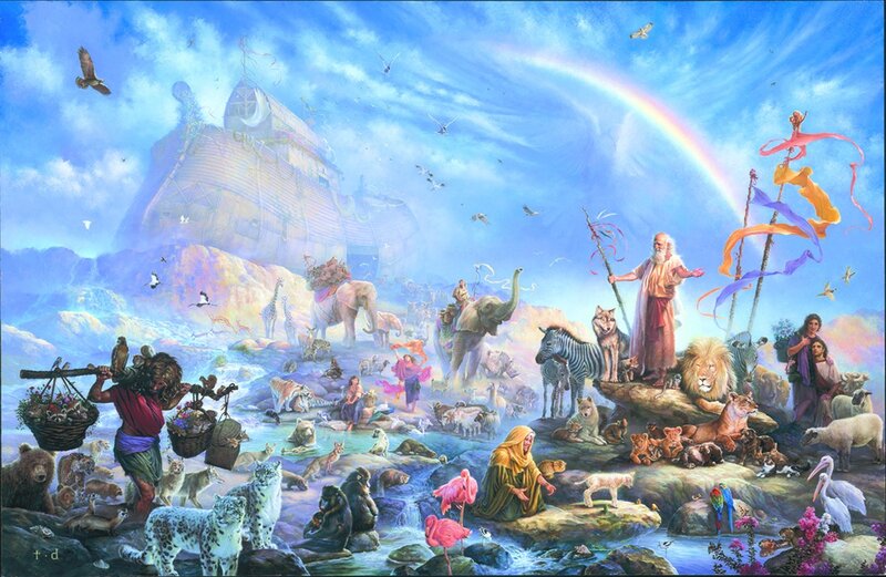 Noah's Ark Scene — Blue, Serene