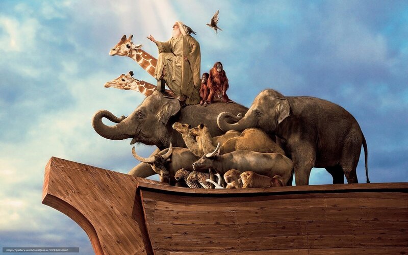 Noah's Ark with animals