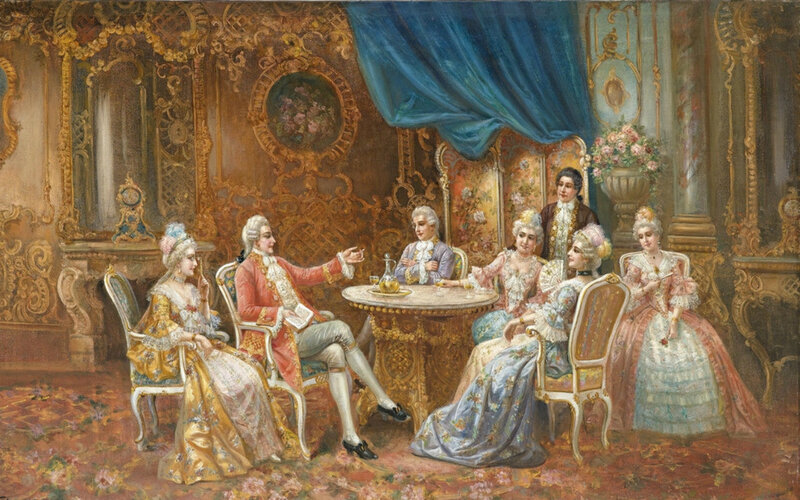 Nobles in a Salon — Gold