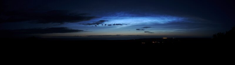 Noctilucent clouds at twilight