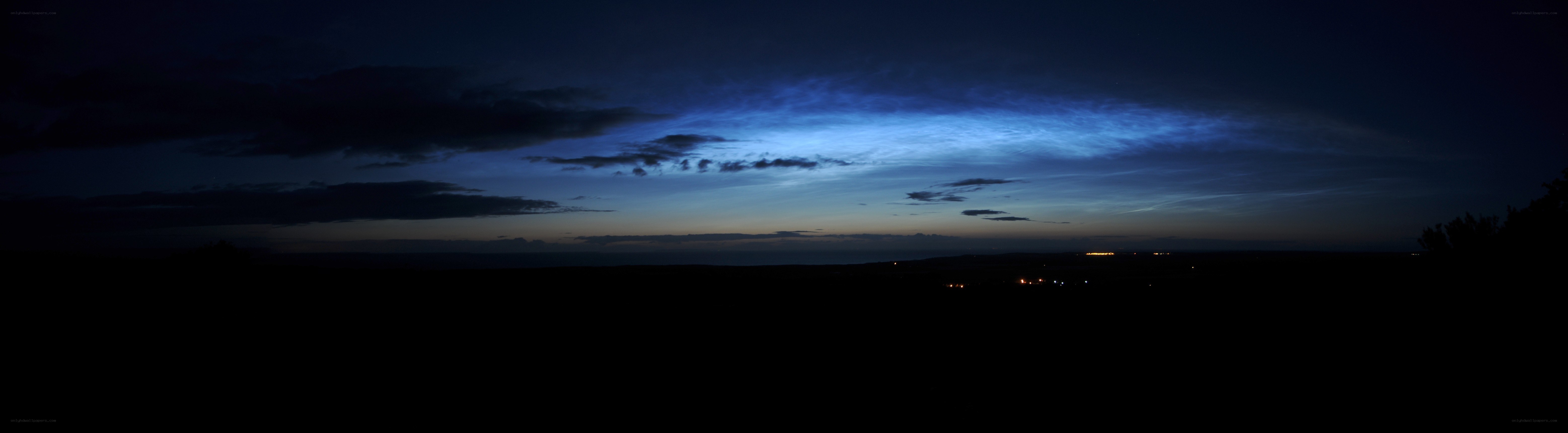 Noctilucent clouds at twilight