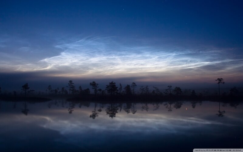 Noctilucent Clouds over Lake
