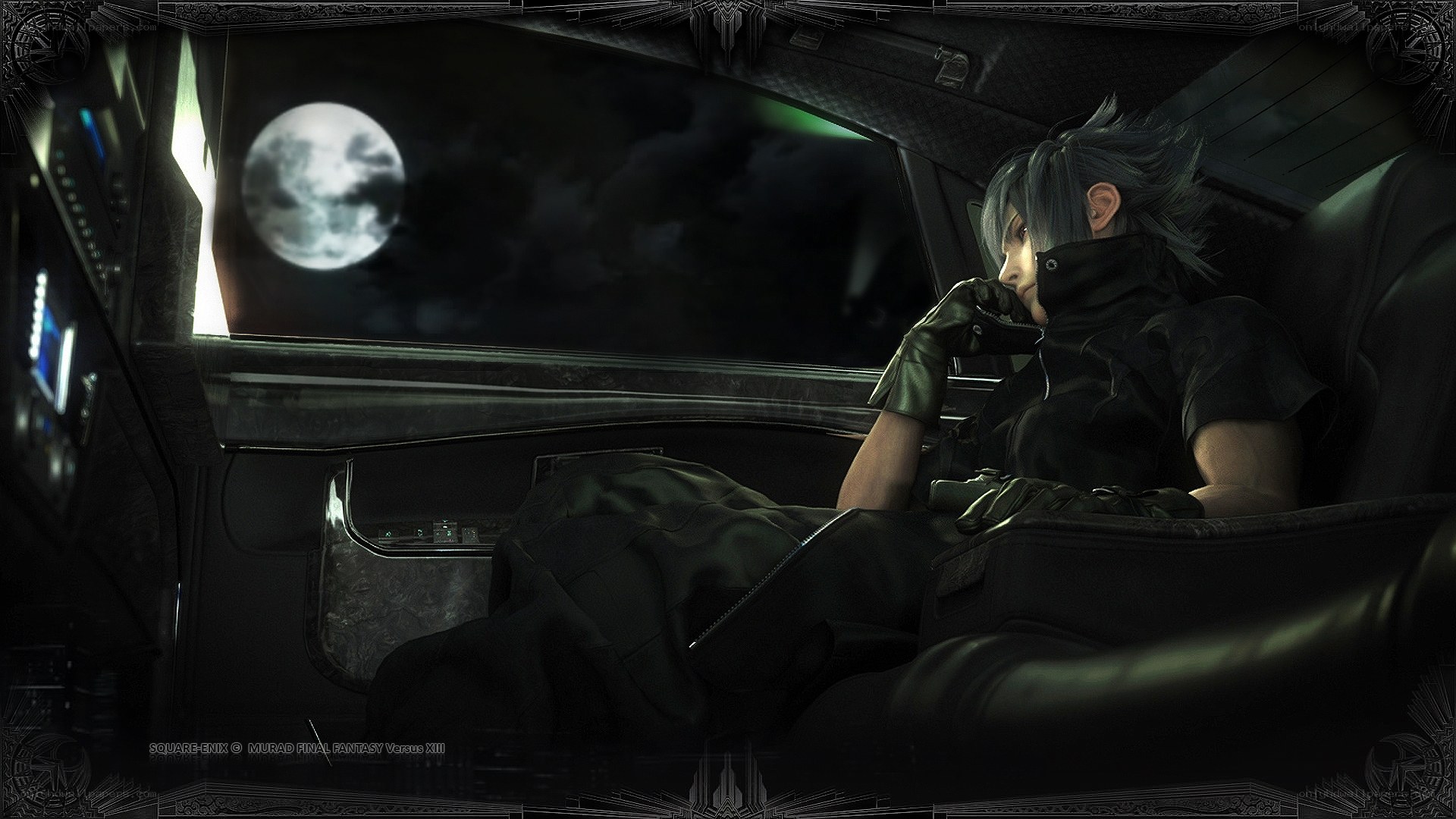 Noctis in car at night