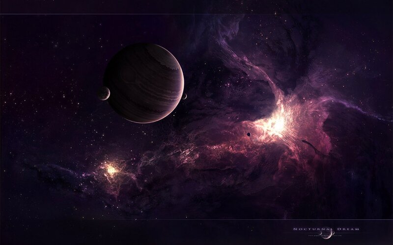 Nocturnal Dream Space Scene