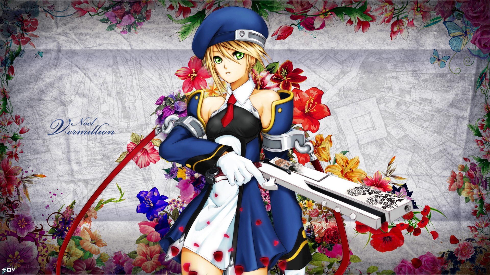 Noel Vermillion with weapon