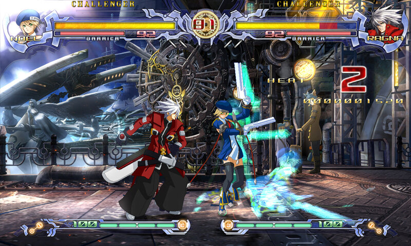 Noel vs Ragna fighting scene