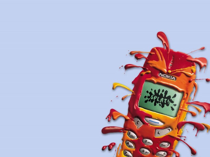 Nokia phone with paint splatter