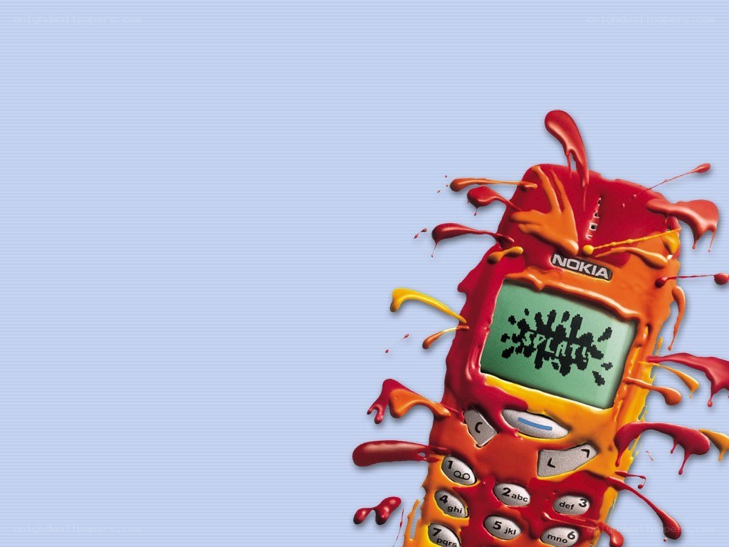 Nokia phone with paint splatter