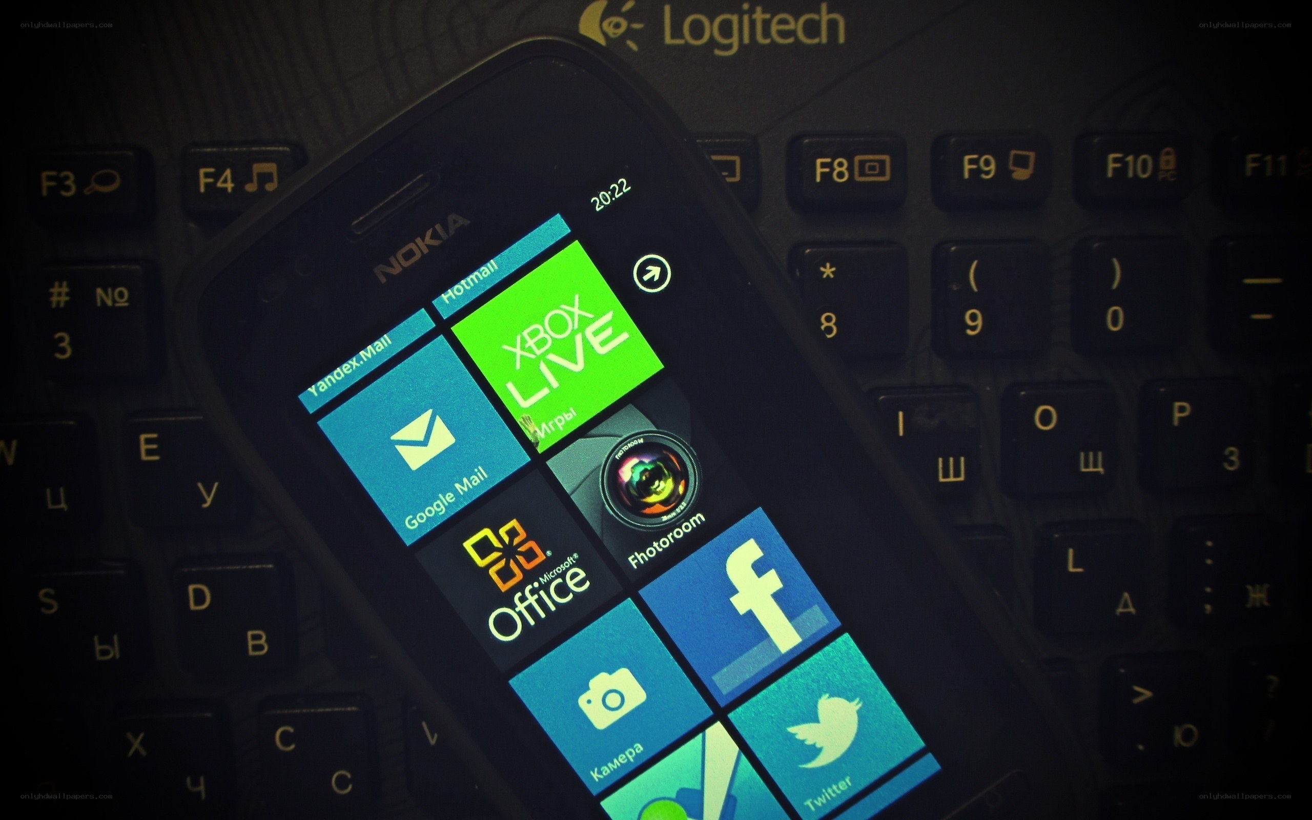 Nokia smartphone on keyboard