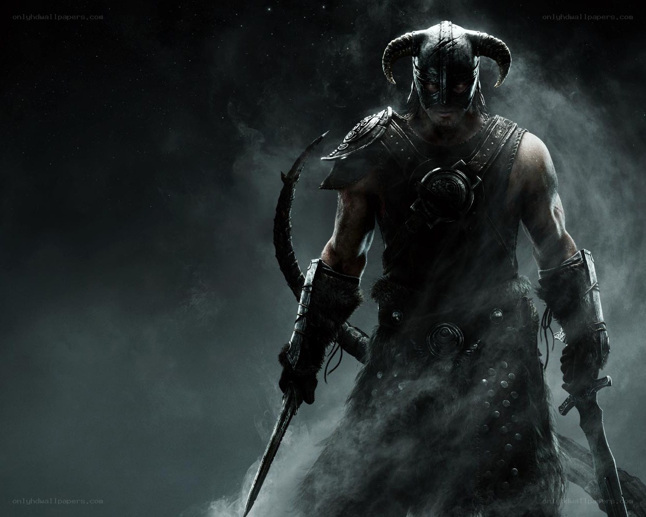Nordic warrior in dark armor