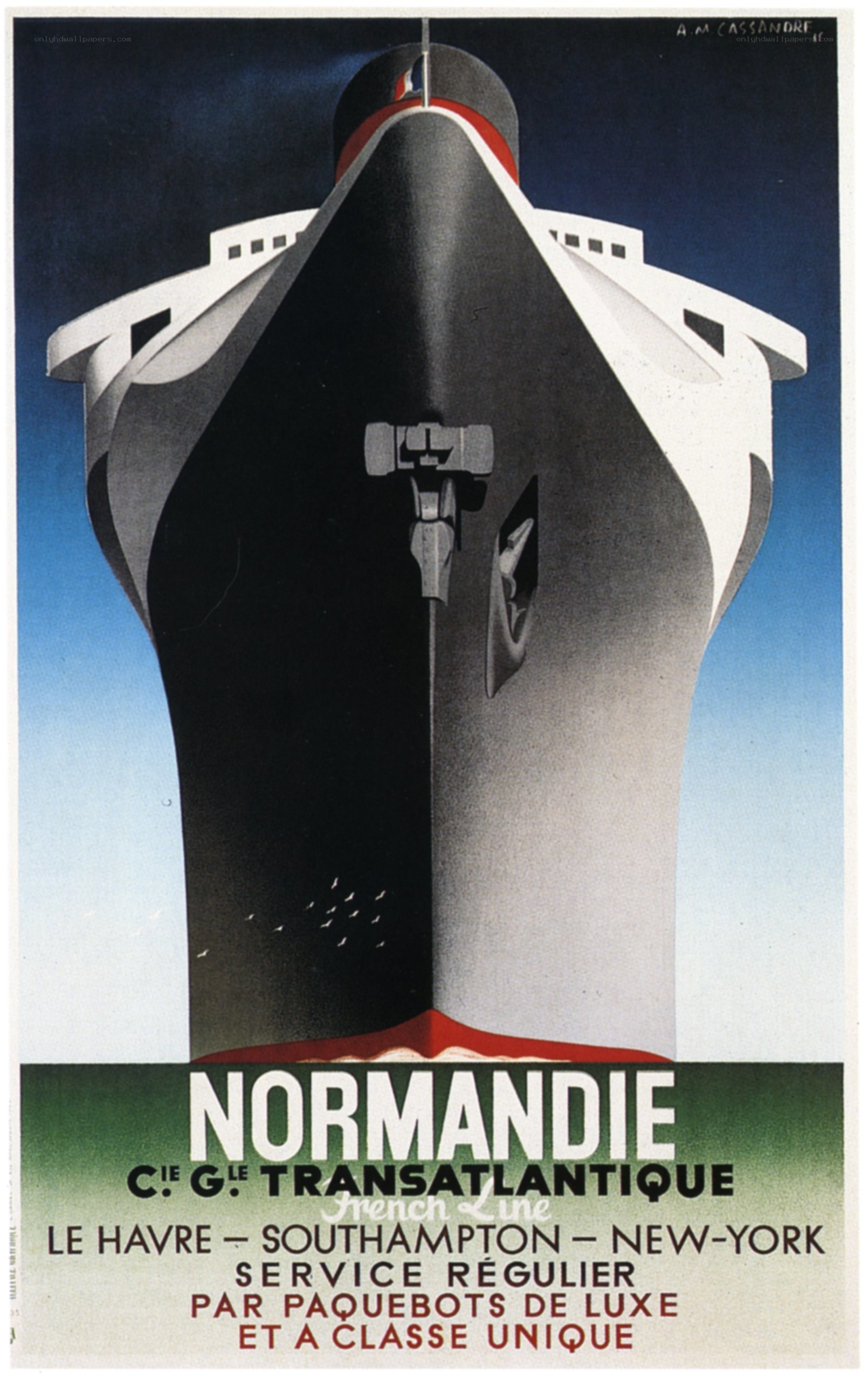 Normandie ocean liner poster