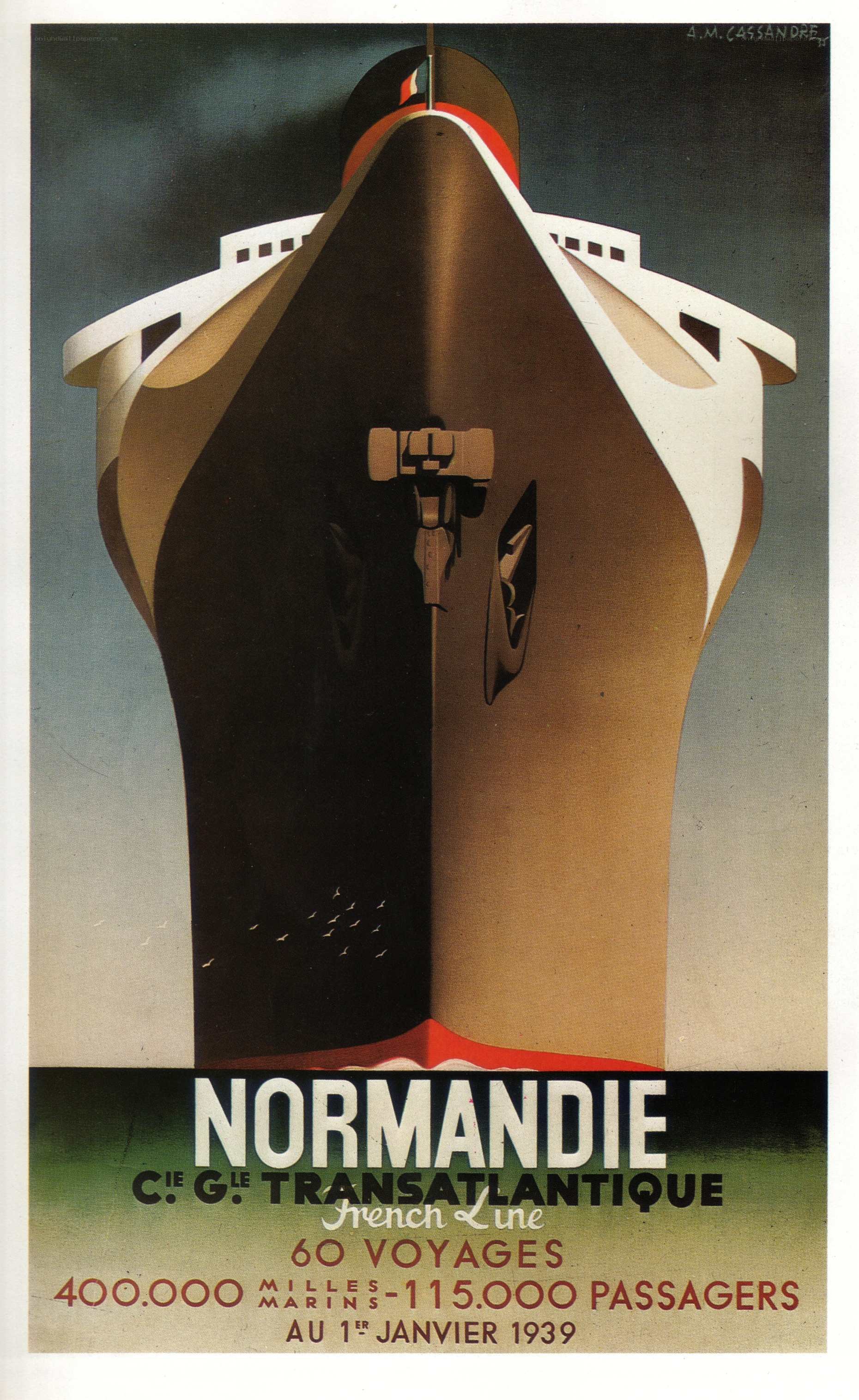 Normandie ocean liner poster
