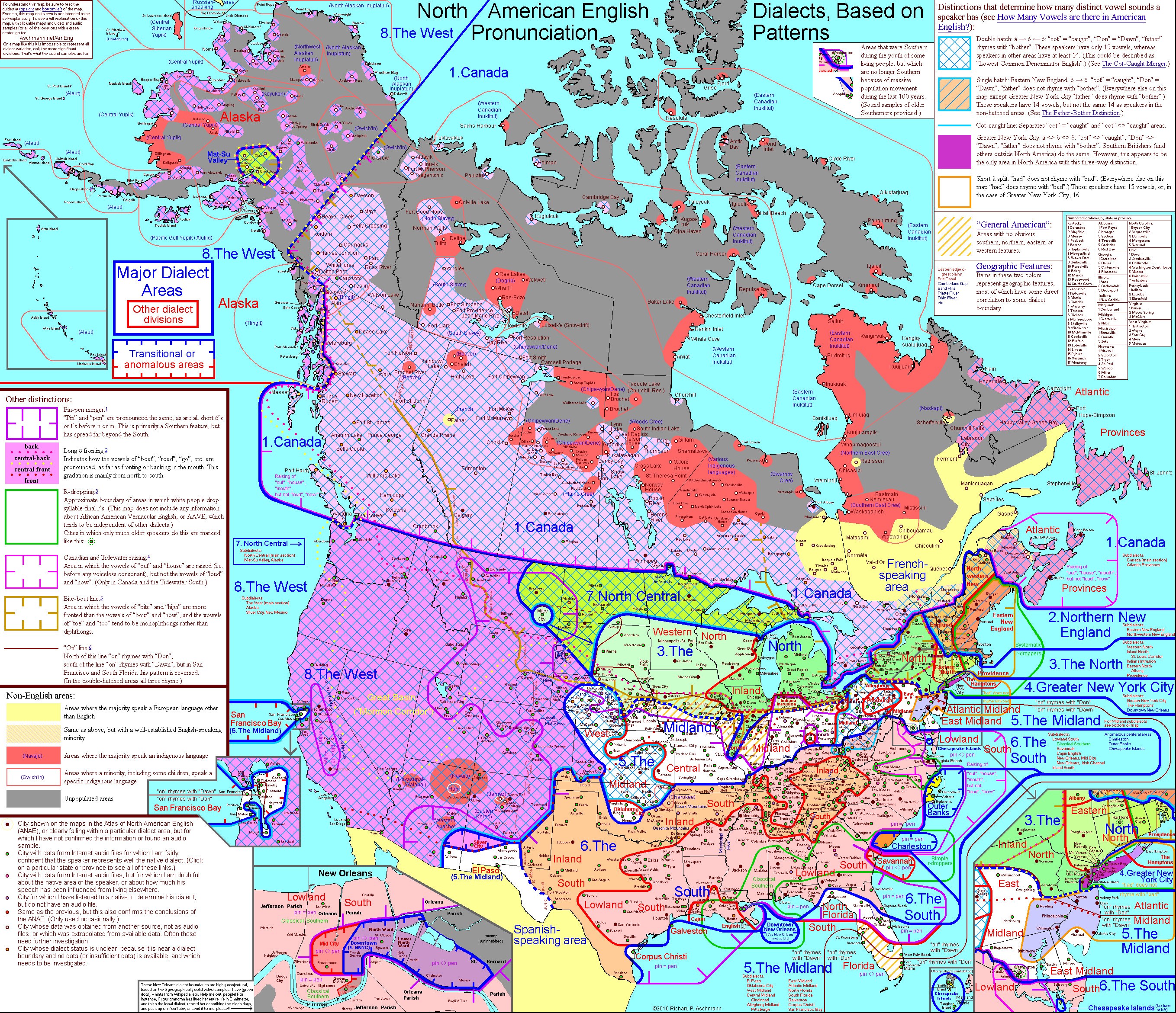 North American English Dialects Map