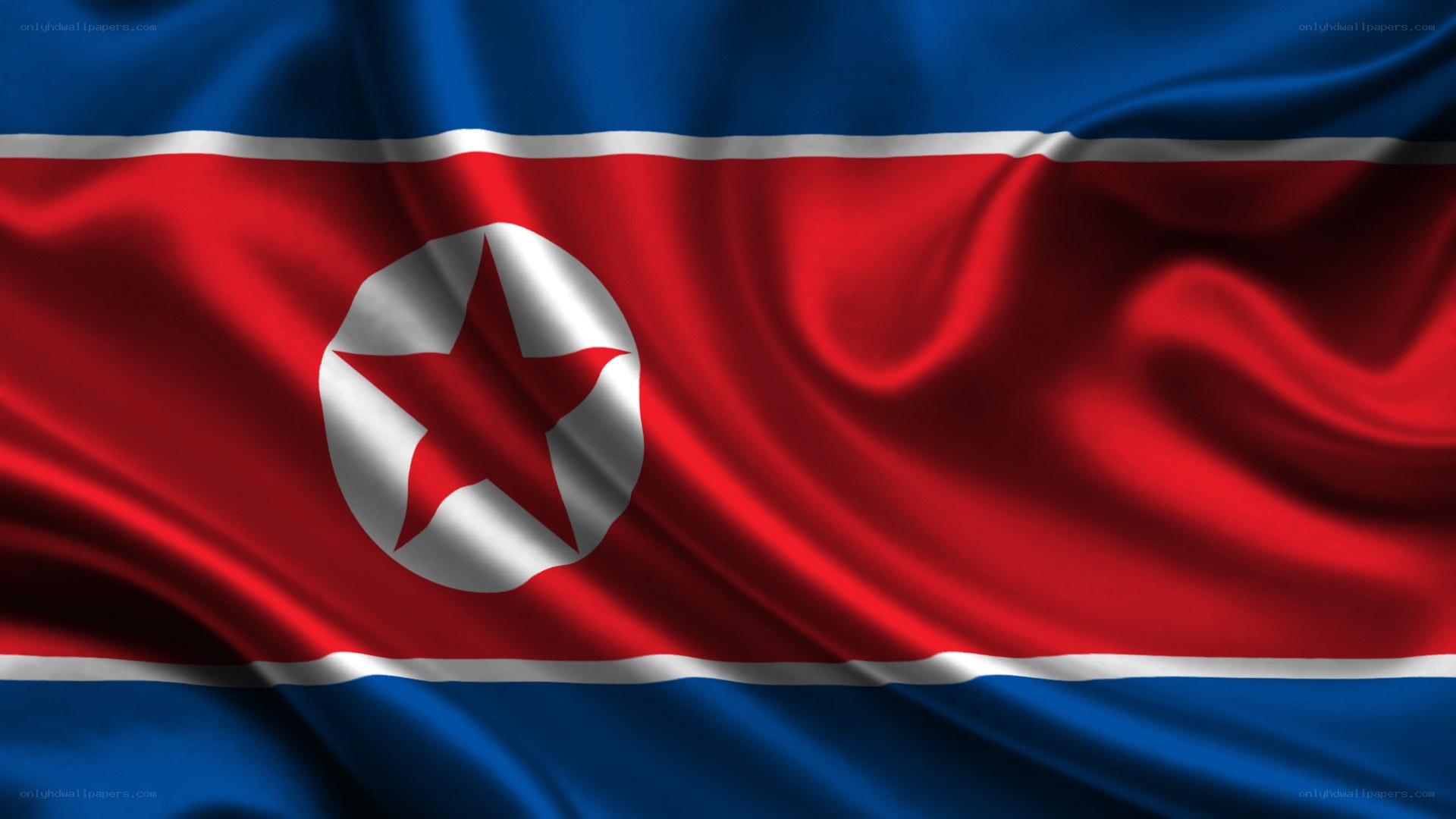 North Korean flag waving
