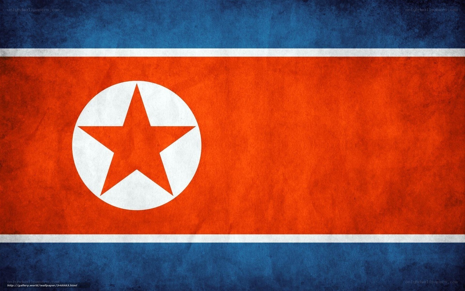 North Korean flag with grunge texture