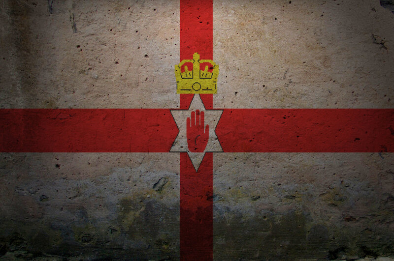 Northern Ireland flag on concrete