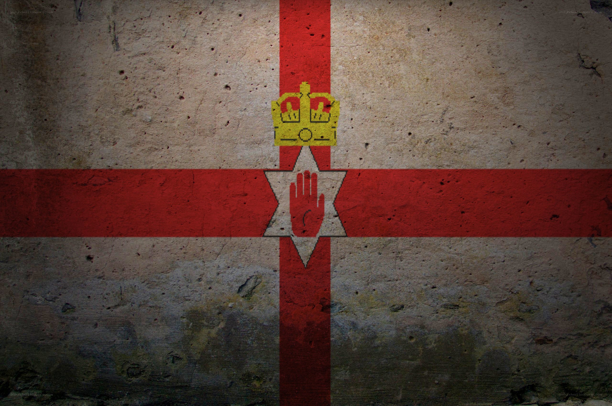 Northern Ireland flag on concrete