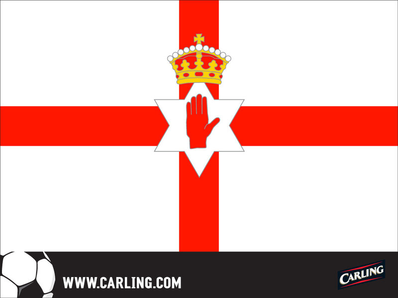 Northern Ireland flag with Carling logo