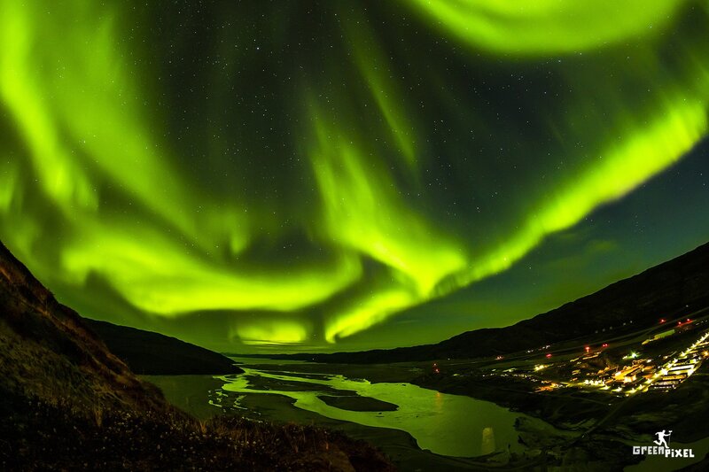 Northern Lights over a river