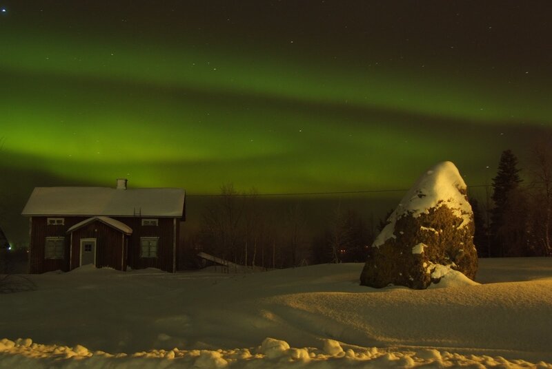 Northern Lights over Cabin