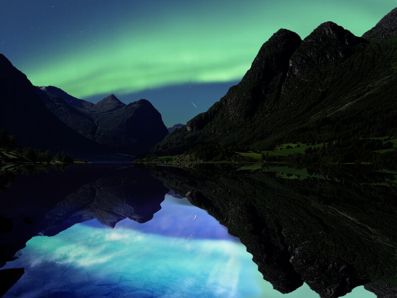 Northern Lights over Lake