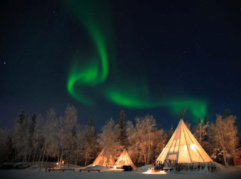 Northern Lights over Tipis