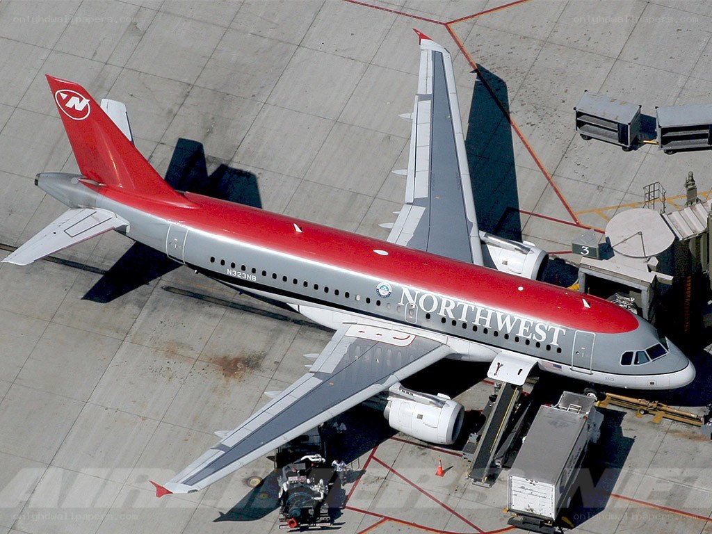 Northwest Airlines aircraft at gate