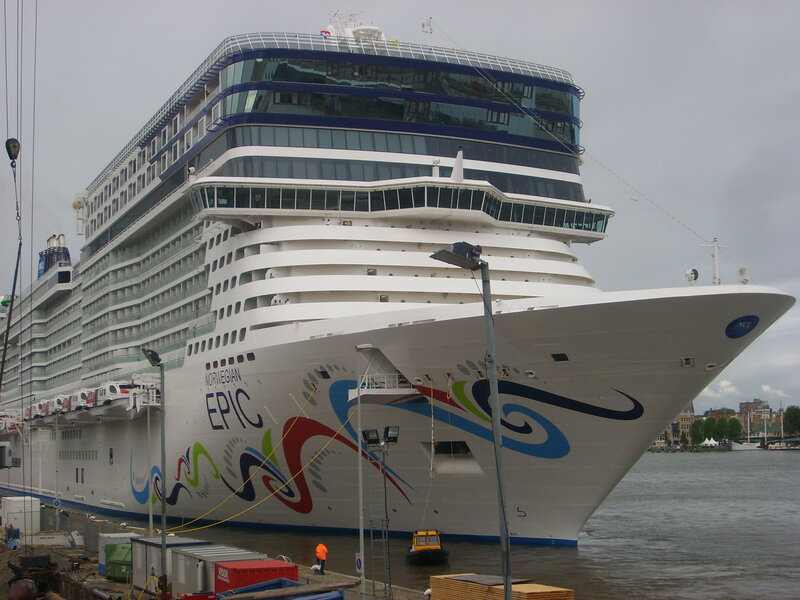 Norwegian Epic cruise ship at port