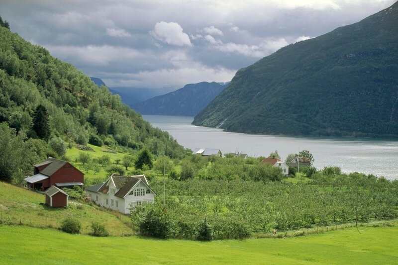 Norwegian fjord village