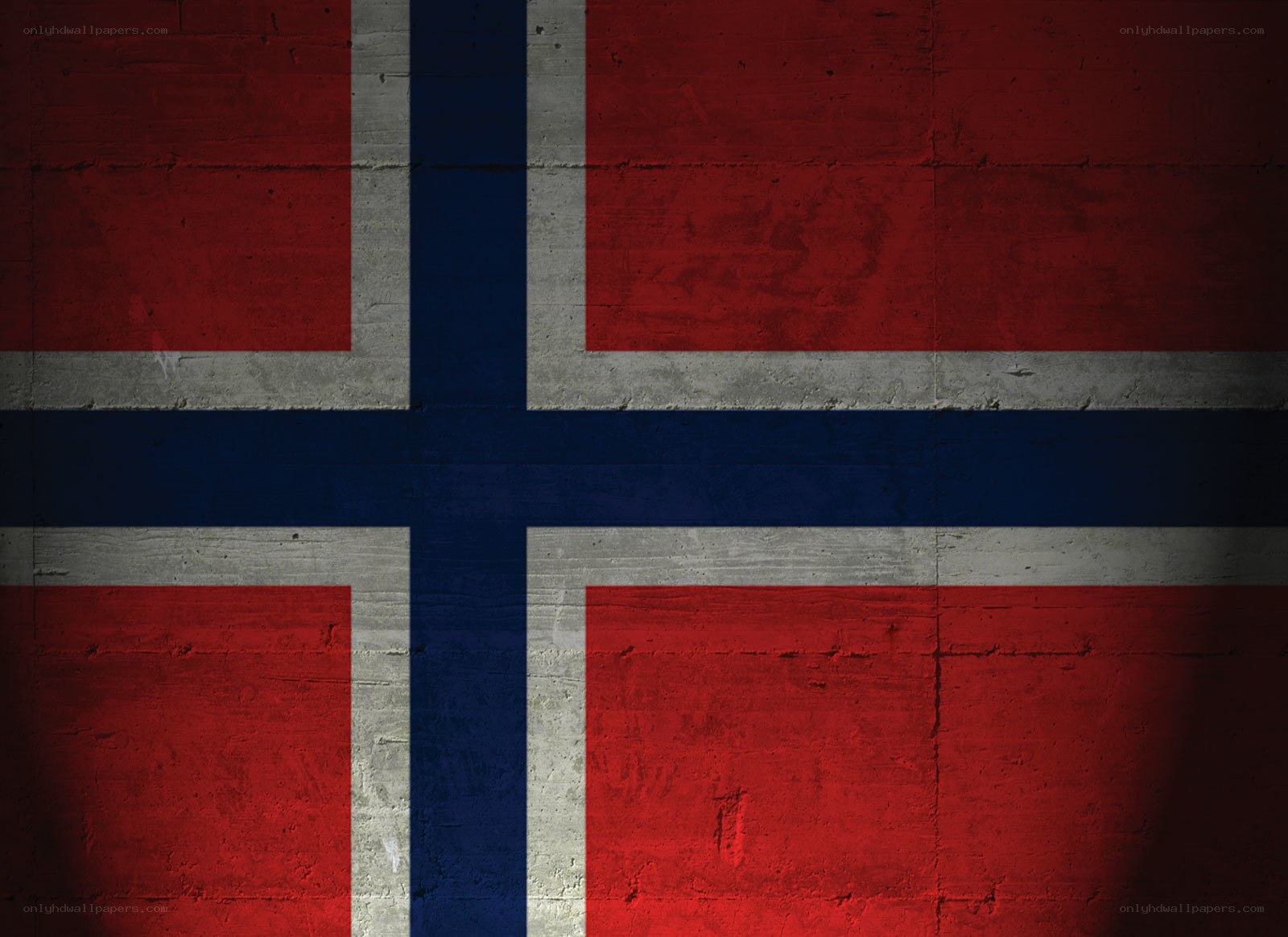 Norwegian flag on concrete wall
