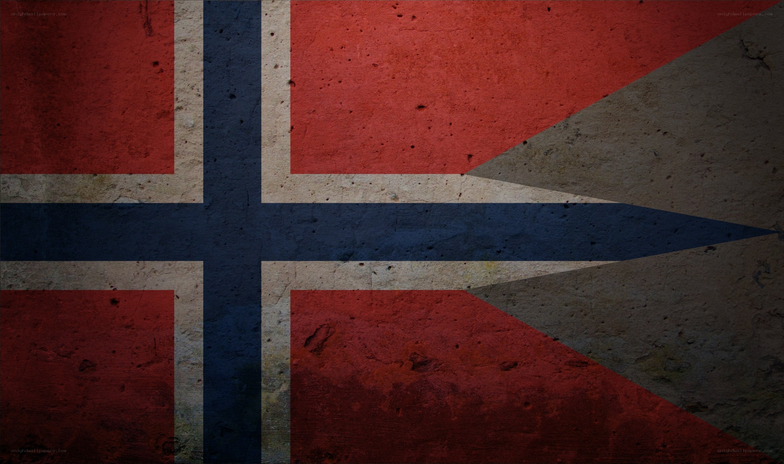 Norwegian flag on textured wall