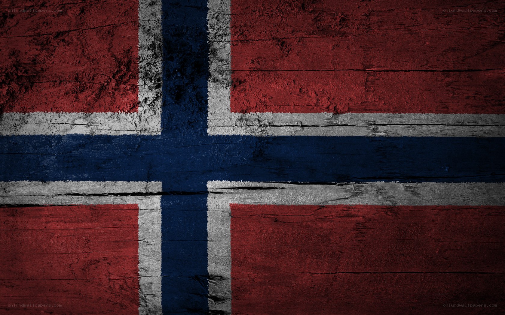Norwegian flag on wood