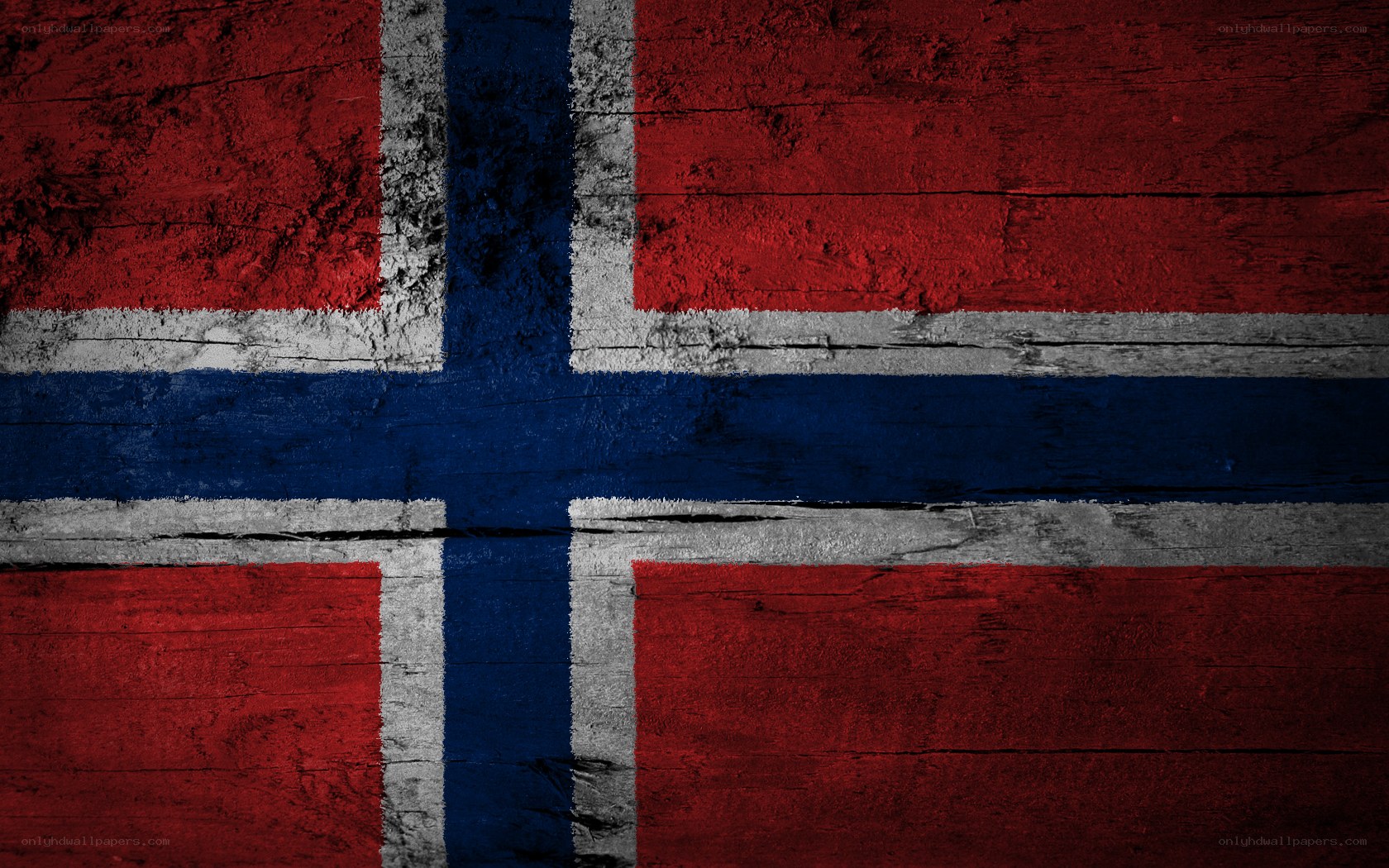 Norwegian flag on wood texture