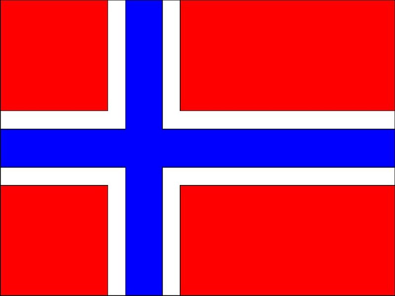 Norwegian Flag — Red, Neutral, Vector Art, Blue