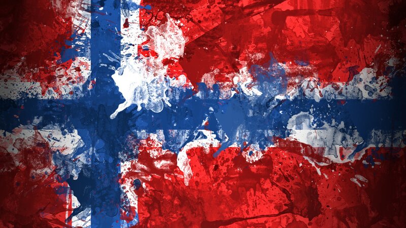 Norwegian flag splatter art