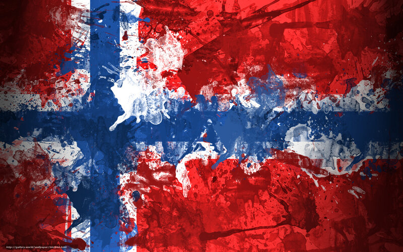Norwegian flag splatter art