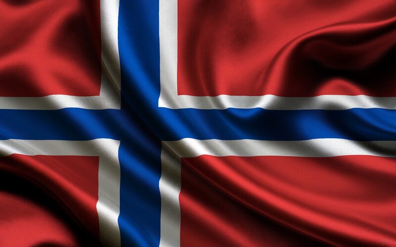 Norwegian flag waving