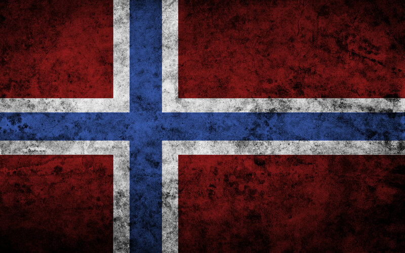 Norwegian flag with distressed texture