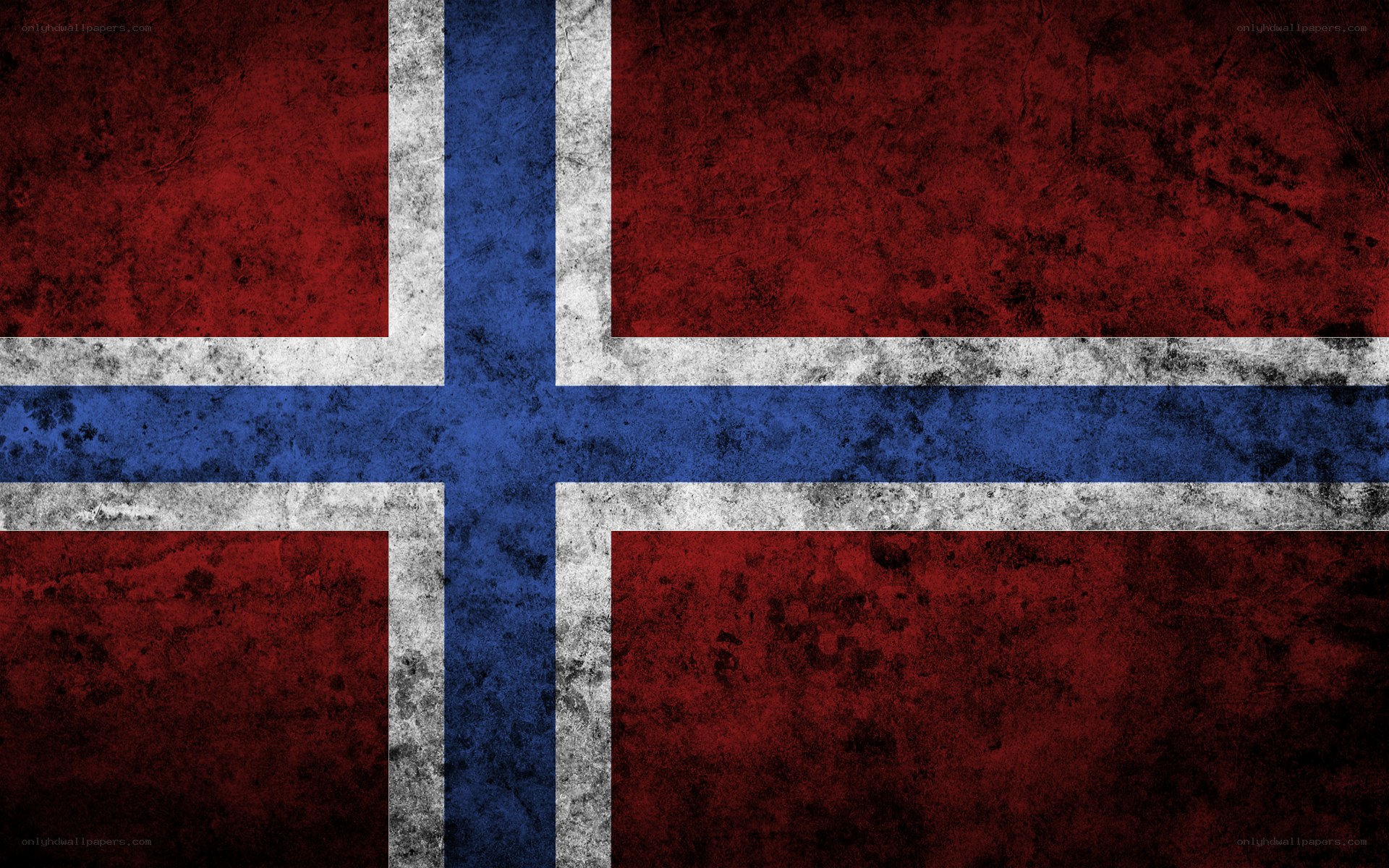 Norwegian flag with distressed texture