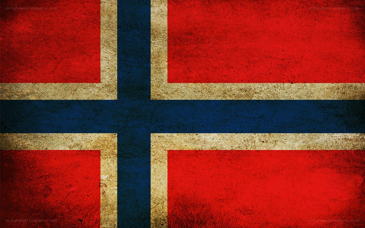 Norwegian flag with distressed texture