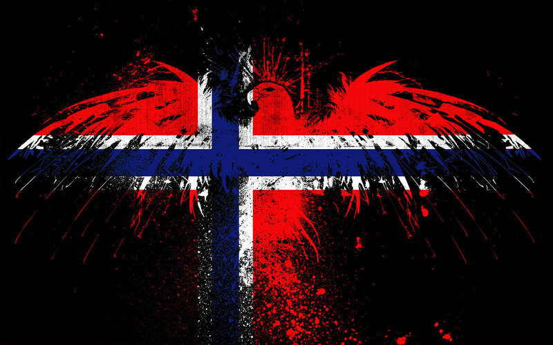Norwegian flag with eagle wings
