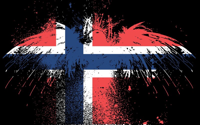 Norwegian flag with grunge effect