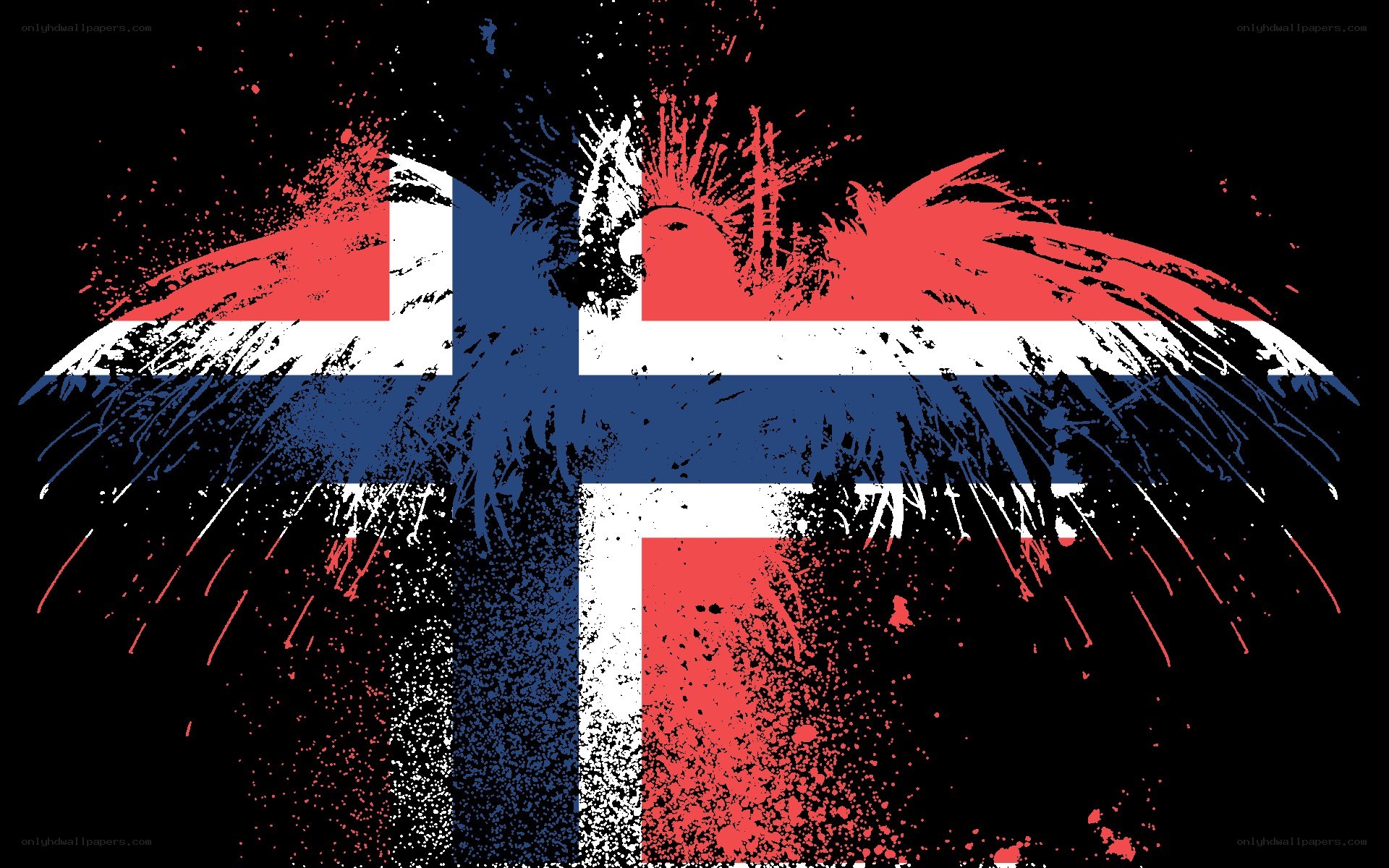 Norwegian flag with grunge effect