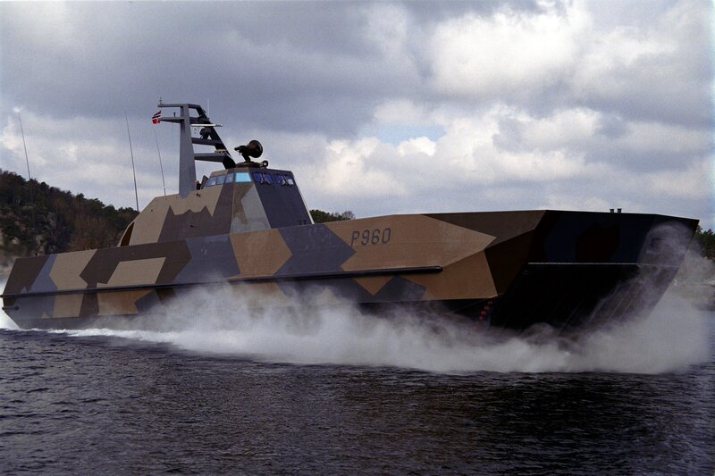 Norwegian patrol boat in action
