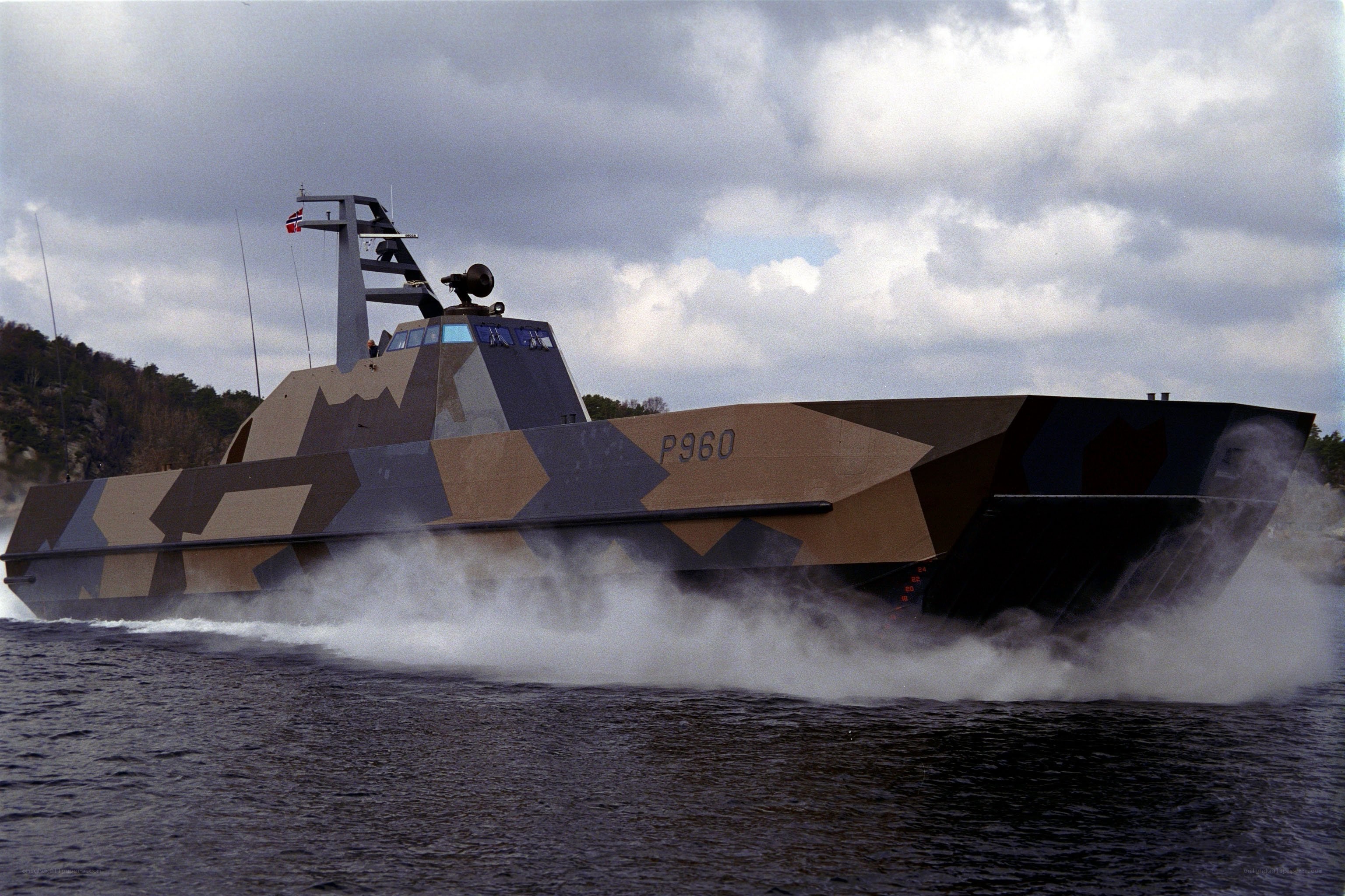 Norwegian patrol boat in action