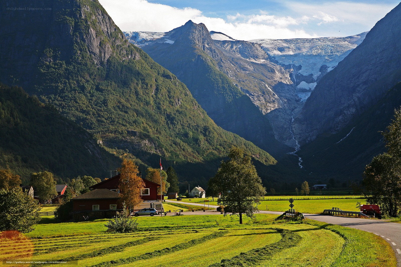 Norwegian valley with glacier