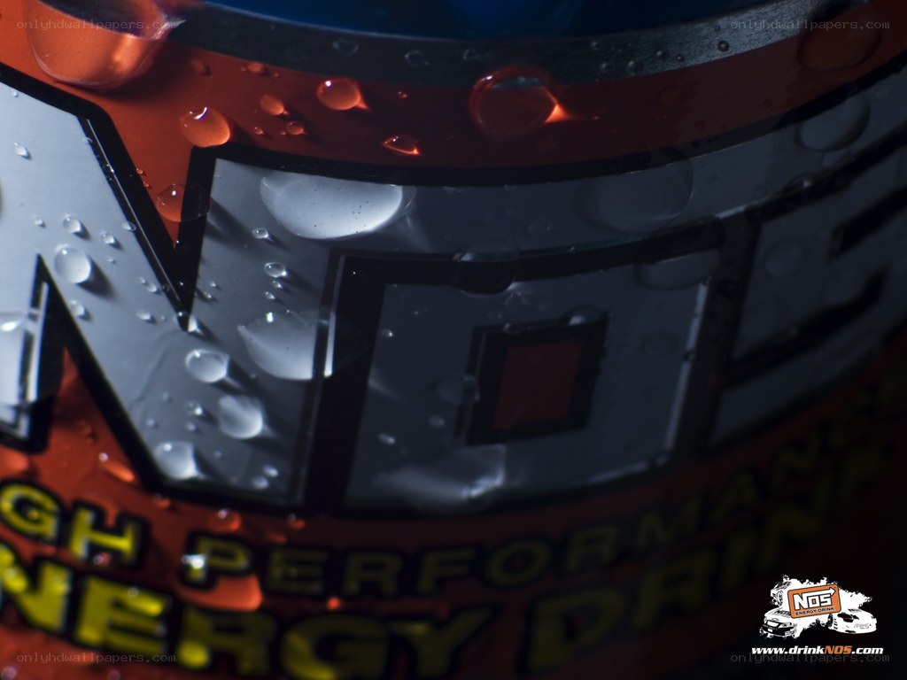 NOS Energy Drink can close-up