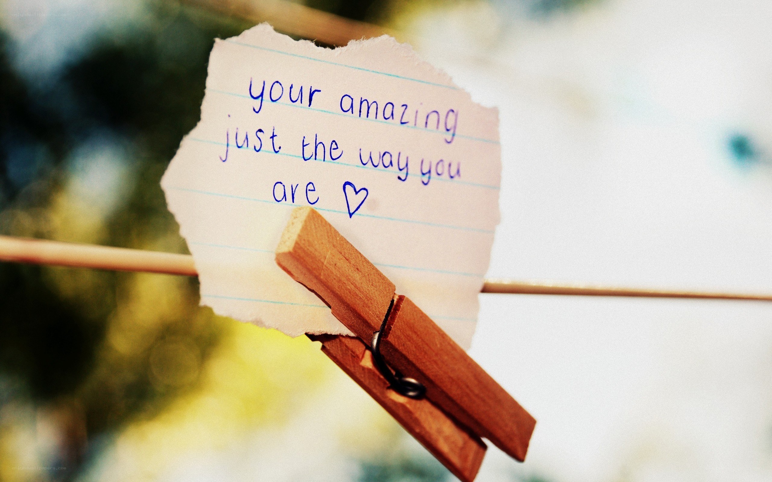 note on a clothesline
