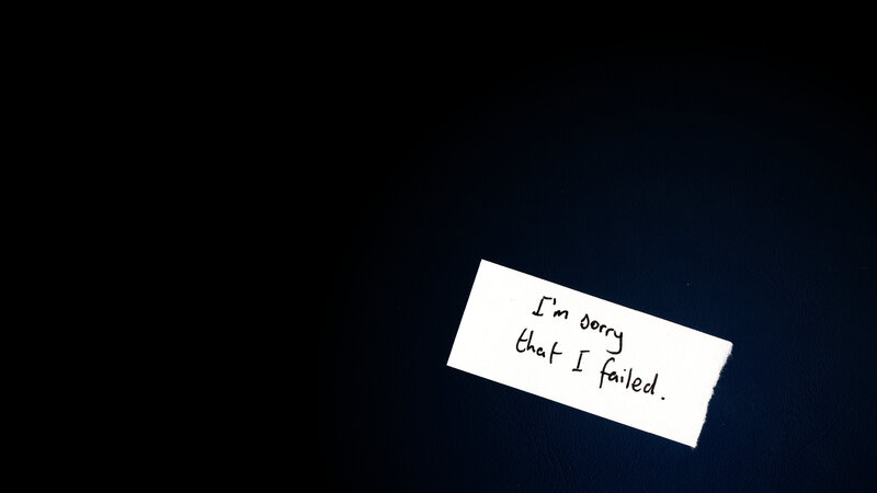 note with apology message